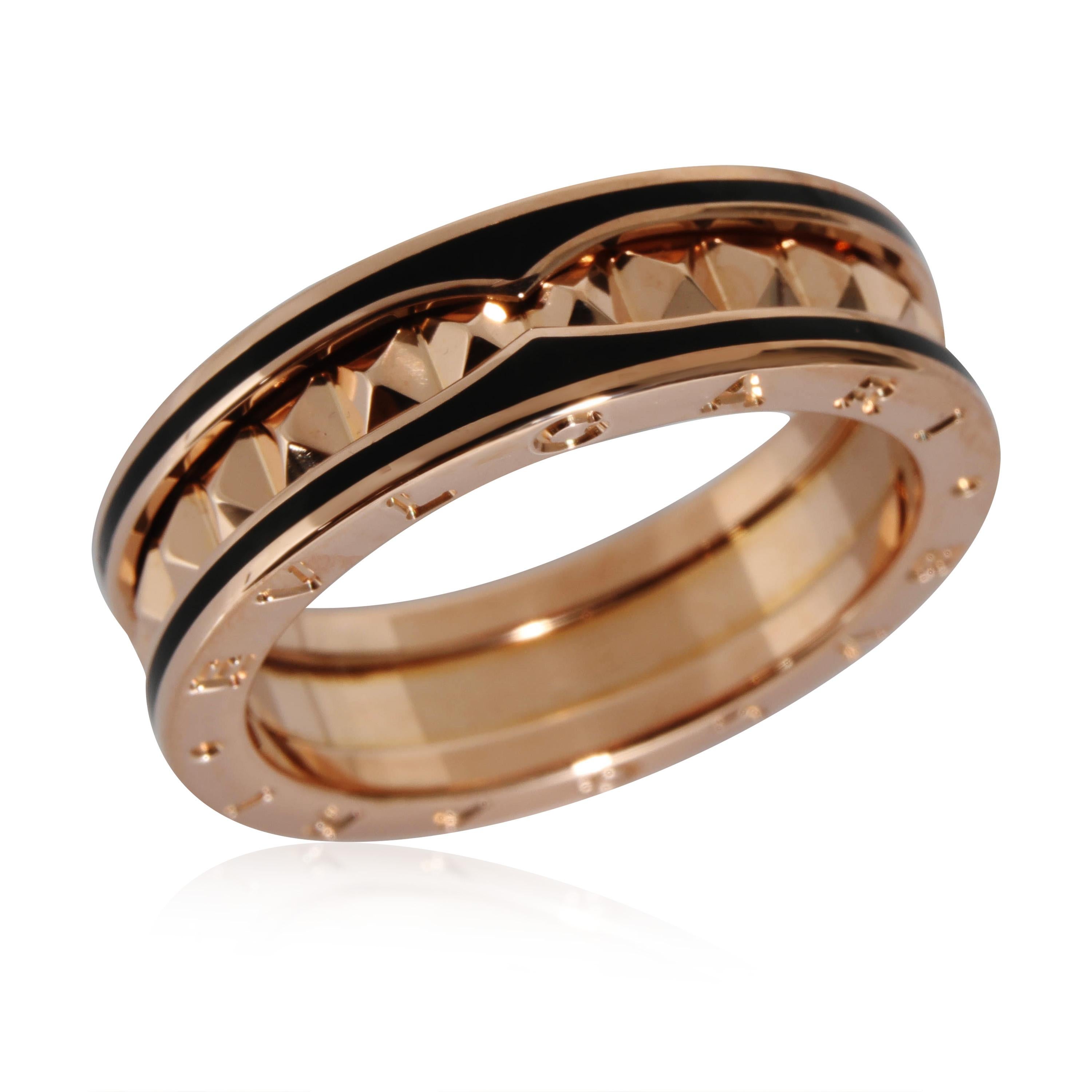 BVLGARI B.zero1 Felsring mit schwarzer Keramik aus 18 Karat Roségold im Zustand „Hervorragend“ in New York, NY