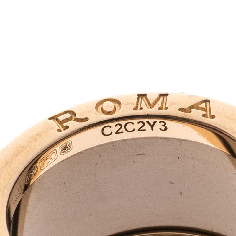 Women's Bvlgari B.zero1 Roma 4-Band Bronze Ceramic 18k Rose Gold Ring Size 48