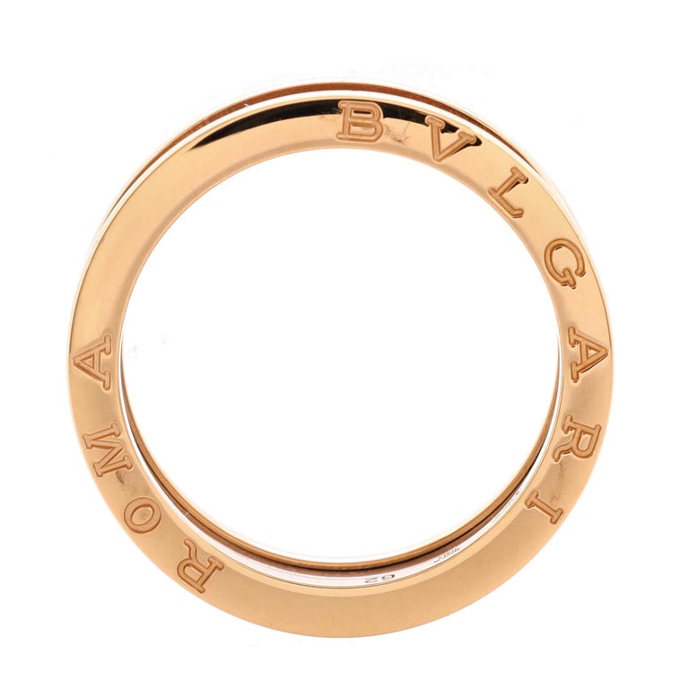 Bvlgari B.Zero1 Roma Two Band Ring 18k Rose Gold and Ceramic For Sale