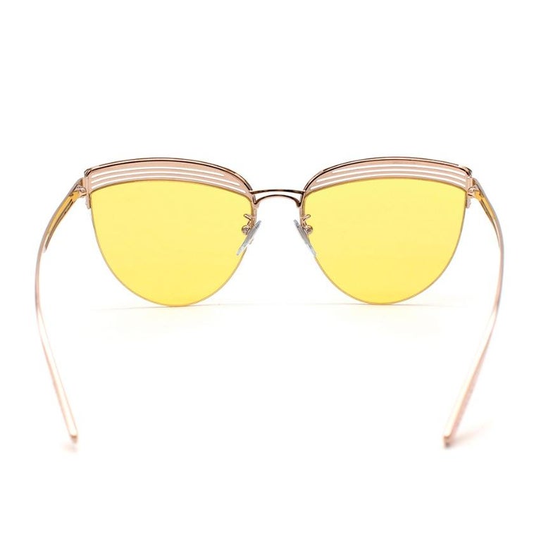 Bvlgari B Zero1 Round Cat Eye Sunglasses With Yellow Lenses At 1stdibs Bvlgari B Zero1 Round Cat Eye Sunglasses With Yellow Lenses At 1stdibs