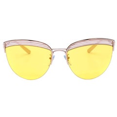 Bvlgari B.zero1 Round Cat Eye Sunglasses with Yellow Lenses