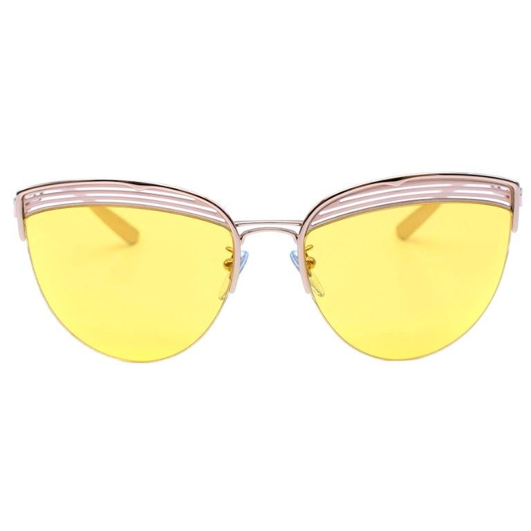 Bvlgari B Zero1 Round Cat Eye Sunglasses With Yellow Lenses For Sale At 1stdibs