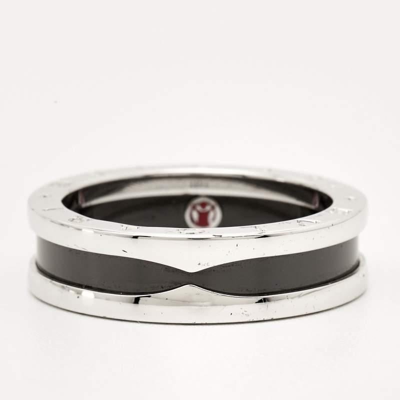 Bvlgari B.Zero1 Save the Children Ceramic Sterling Silver 1-Band Ring Size 63 2