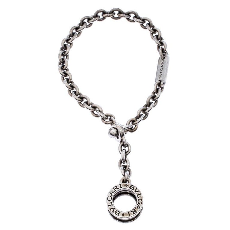 Bvlgari B.Zero1 Silver Chain Link Charm Bracelet For Sale at 1stDibs