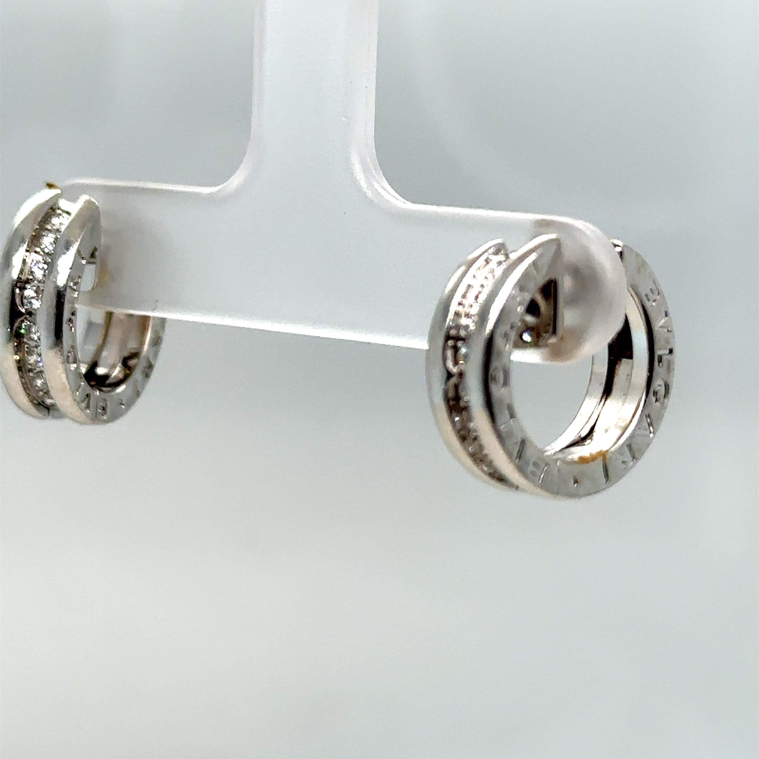 Bvlgari B.Zero1 Small Hoop Diamond Earrings In Excellent Condition In SYDNEY, NSW