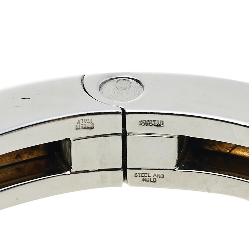 Bvlgari B.zero1 Stainless Steel & 18k Rose Gold Bangle 2