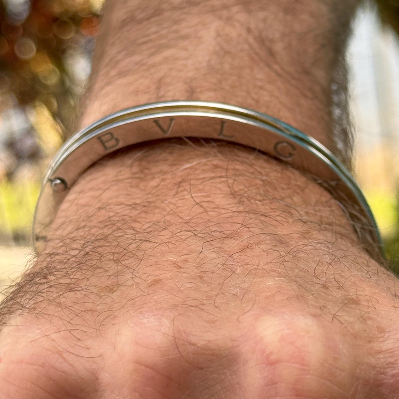 Moderno Bvlgari B.zero1 Bracciale grande con cerniera in acciaio inossidabile e oro giallo 18 carati