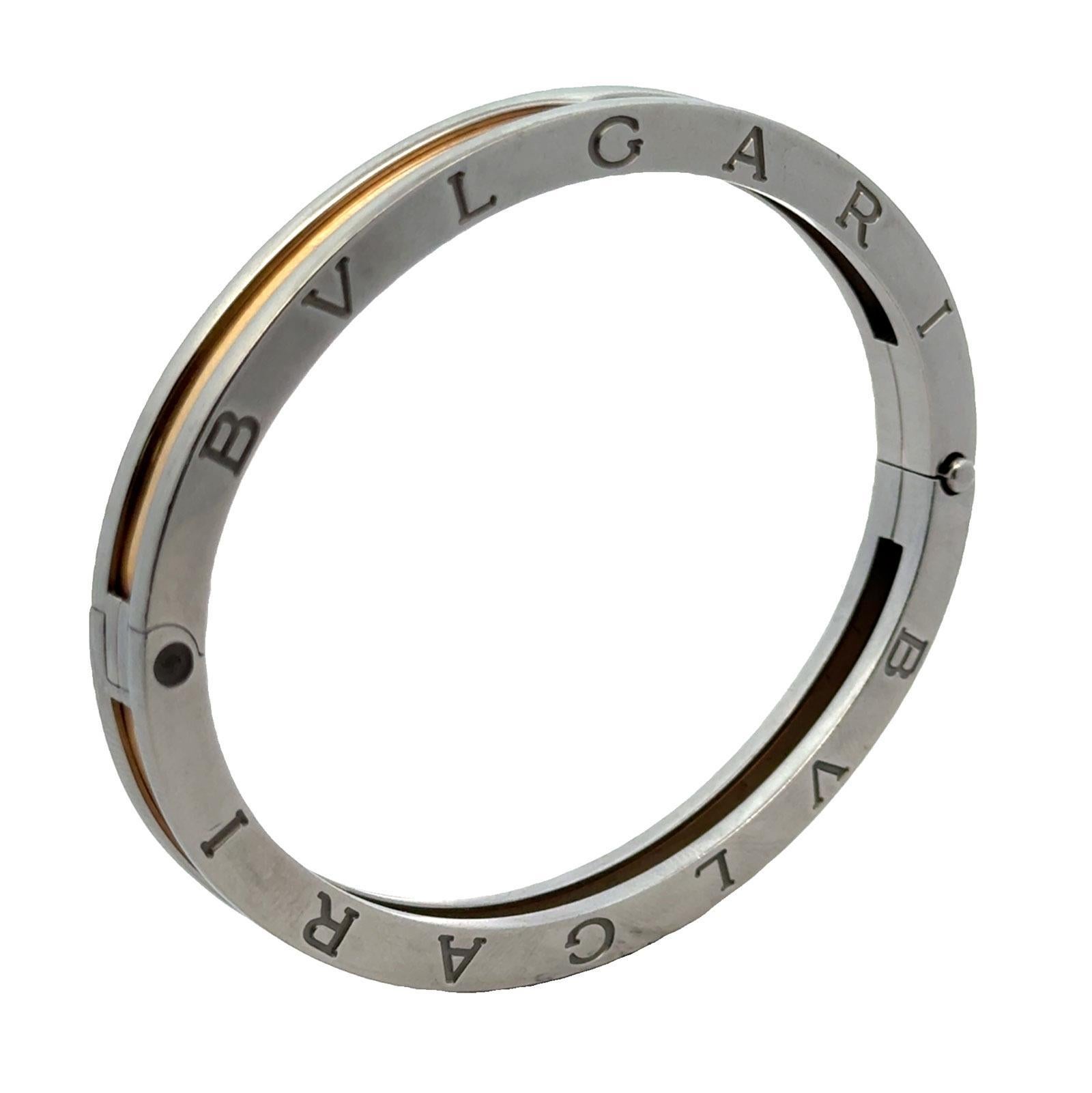 Bvlgari B.zero1 Bracciale grande con cerniera in acciaio inossidabile e oro giallo 18 carati 1