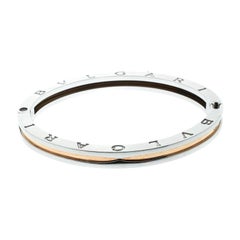 Bvlgari B.Zero1 Stainless Steel & 18K Yellow Gold Oval Bangle Bracelet