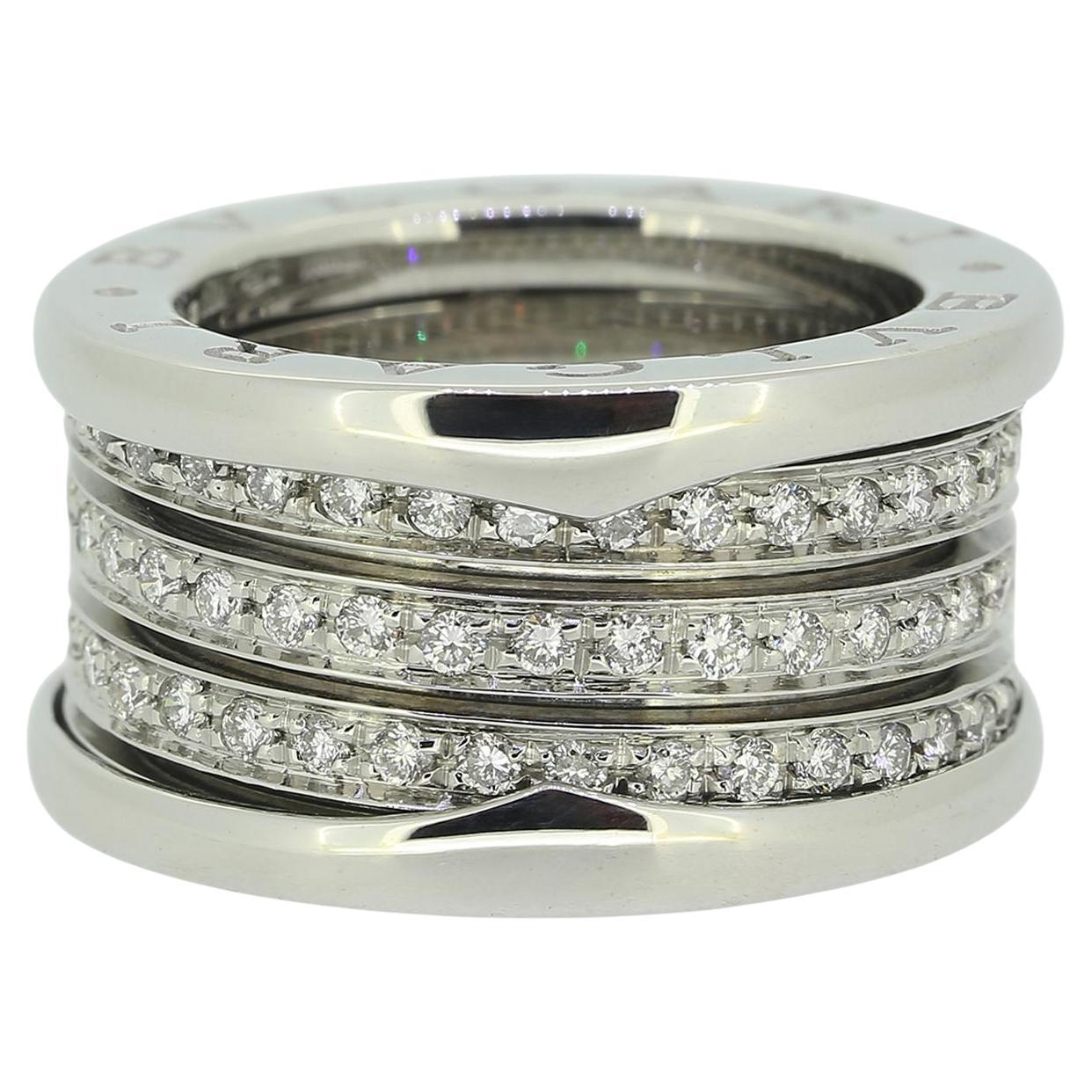 Bvlgari B.Zero1 Three Band Diamond Ring Size I (48) For Sale