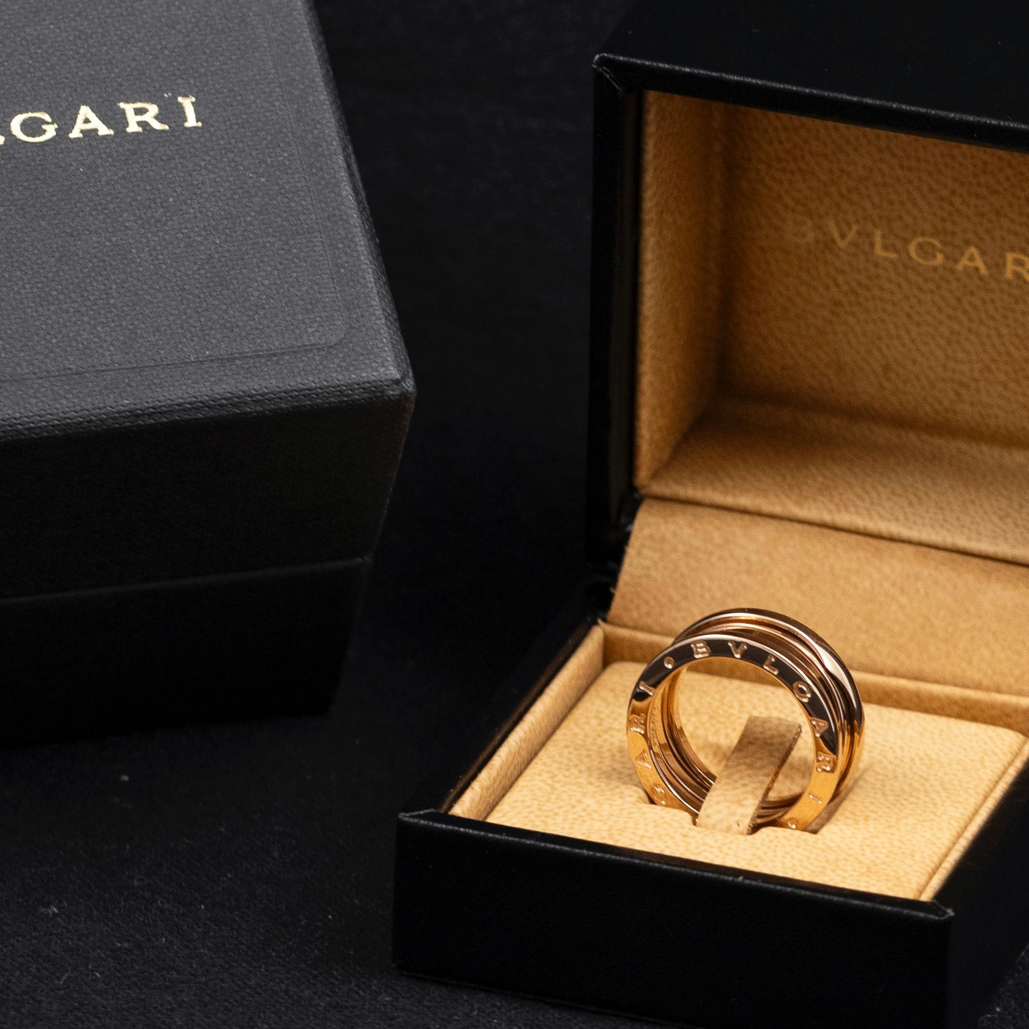 BVLGARI B.zero1 Dreibandring aus 18 Karat Roségold Italienisch (Zeitgenössisch) im Angebot