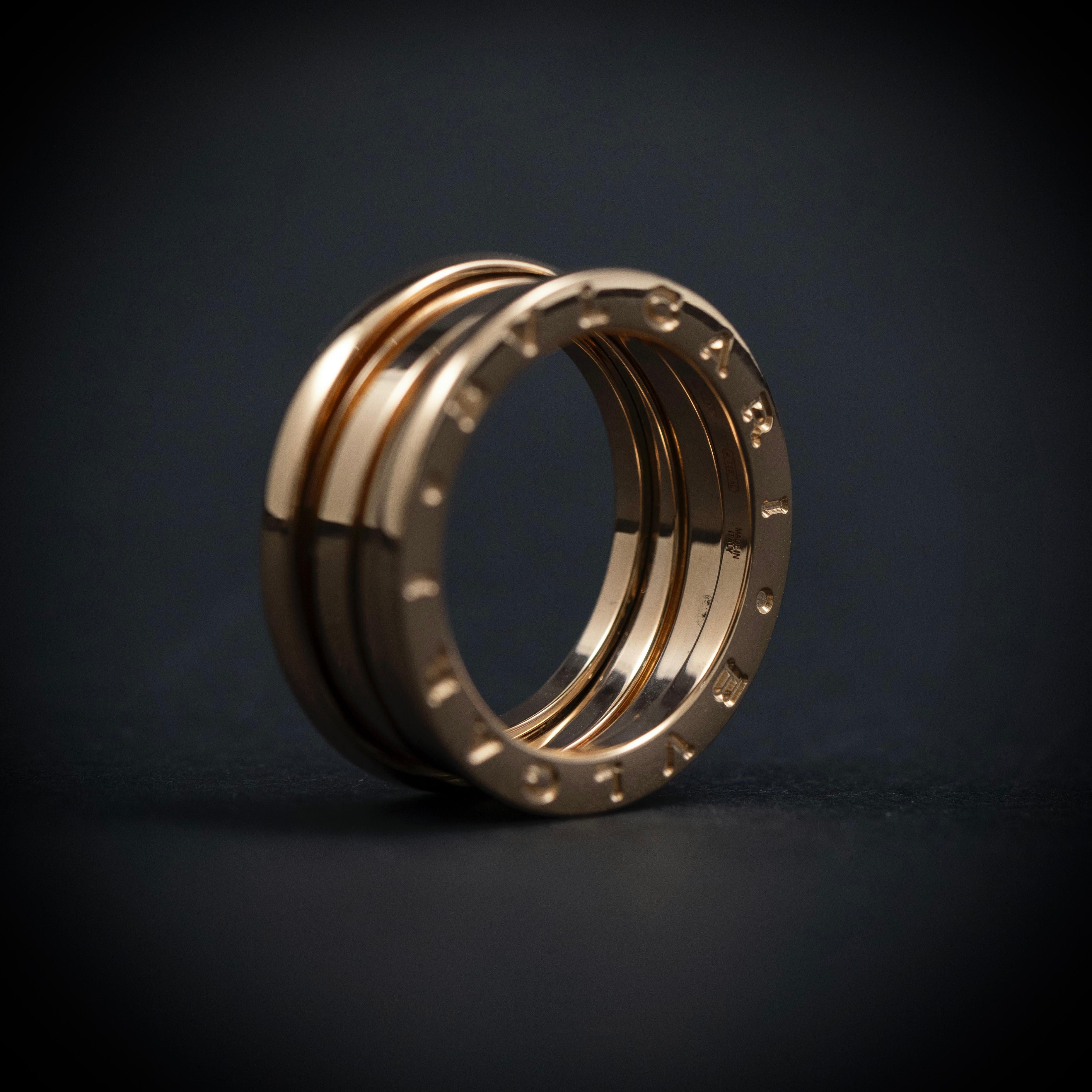 BVLGARI B.zero1 Dreibandring aus 18 Karat Roségold Italienisch im Zustand „Gut“ im Angebot in Lisbon, PT