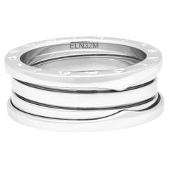 Bvlgari B.Zero1 Three Band Ring 18K White Gold Size 57 US 8