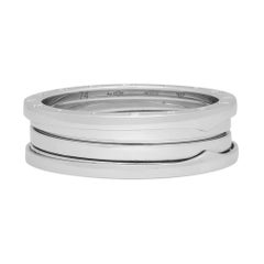 Bvlgari B.Zero1 Three Band Ring 18K White Gold Size 74 US 14.5