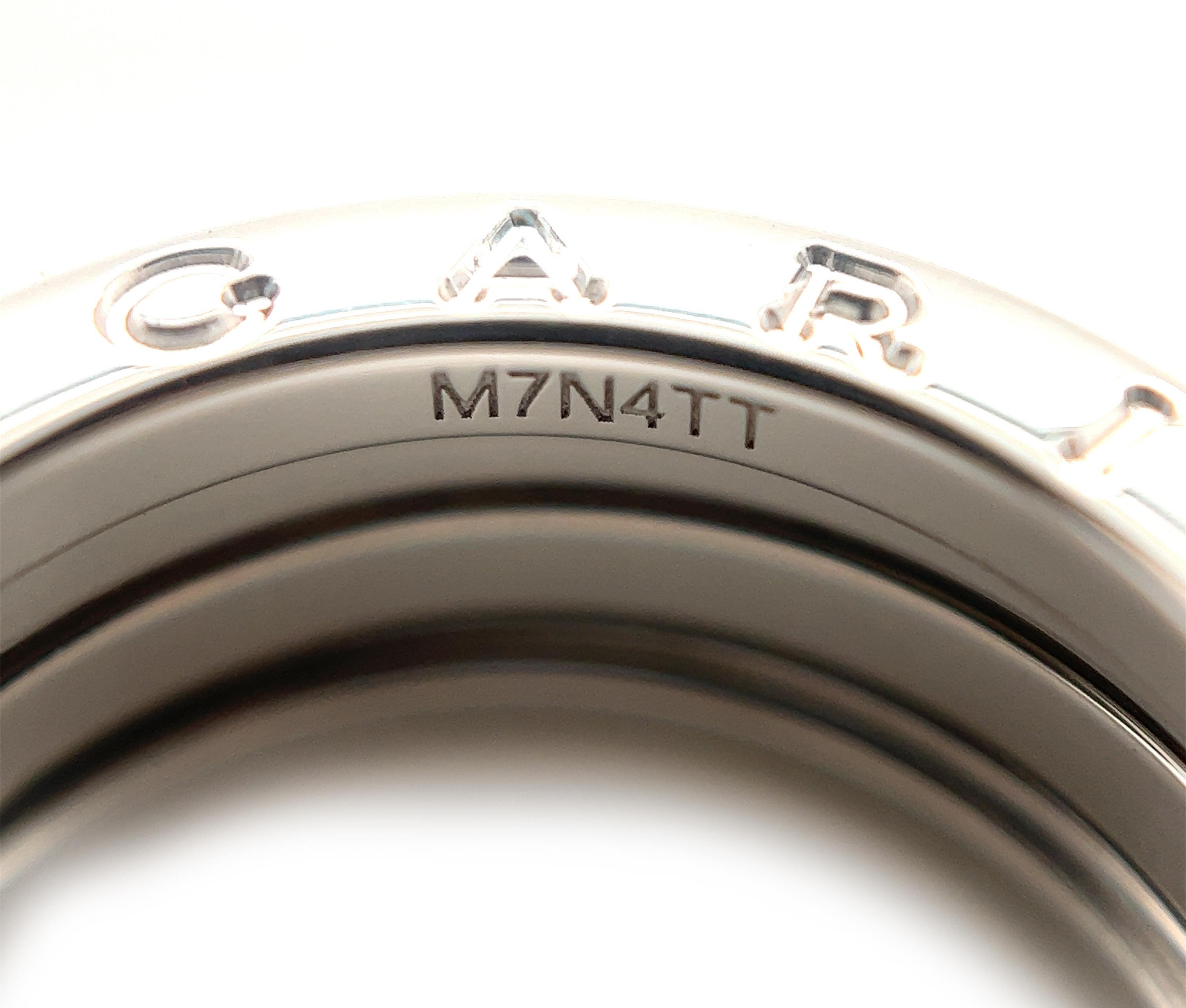 Bvlgari B.zero1 Anello a tre fasce in oro bianco 18k con certificato Misura 6 / EU 53 in vendita 2