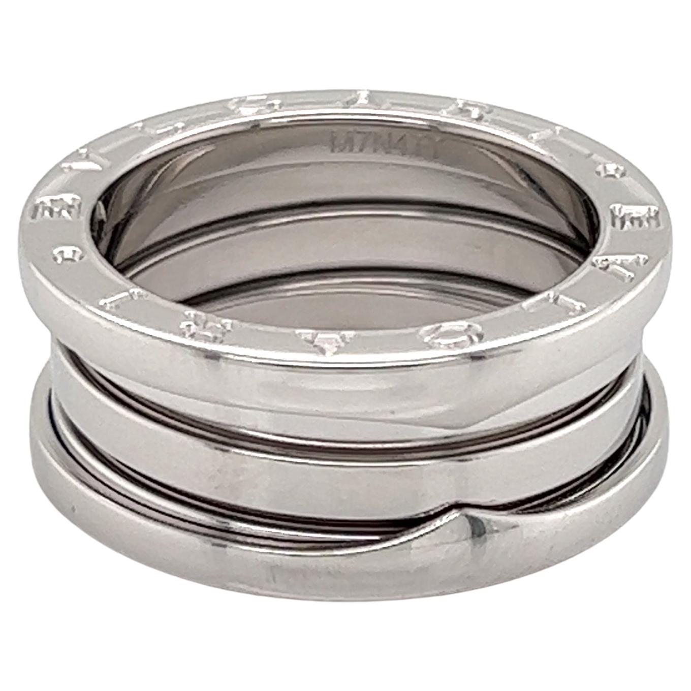Bvlgari B.zero1 Anello a tre fasce in oro bianco 18k con certificato Misura 6 / EU 53