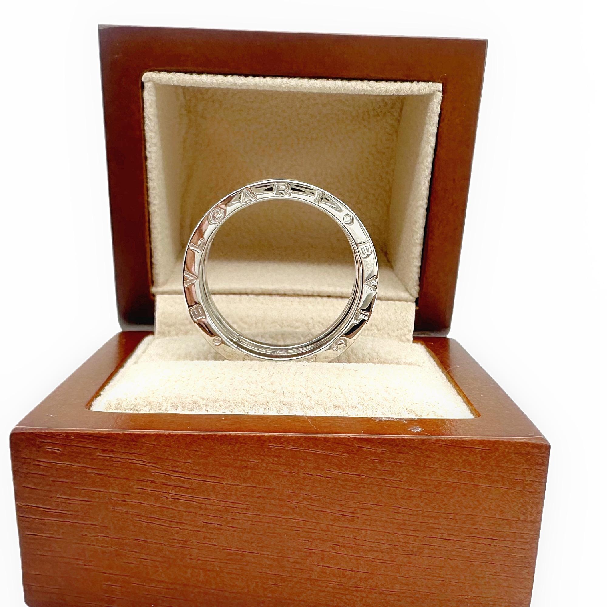 Bvlgari B.Zero1, alliance à trois anneaux en or blanc 18 carats, reçue d'origine en vente 6