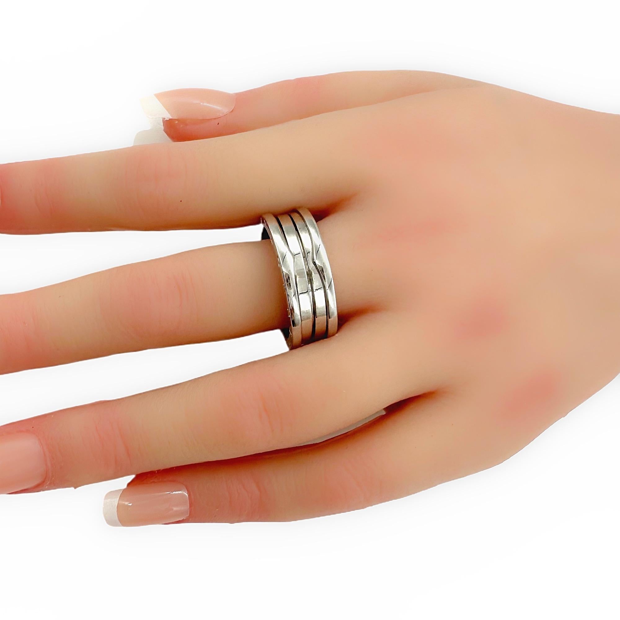 Bvlgari B.Zero1, alliance à trois anneaux en or blanc 18 carats, reçue d'origine en vente 7