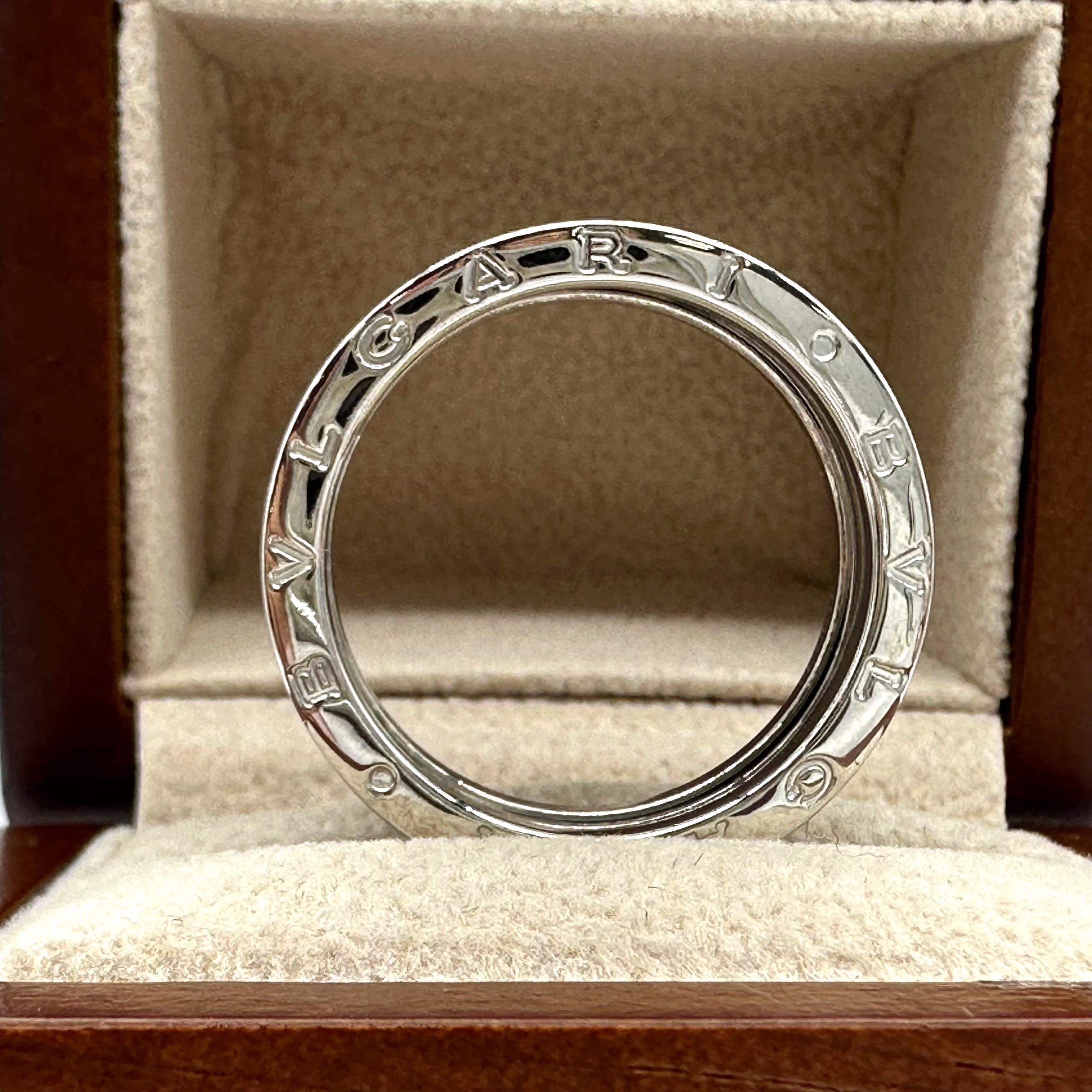 Bvlgari B.Zero1, alliance à trois anneaux en or blanc 18 carats, reçue d'origine en vente 12