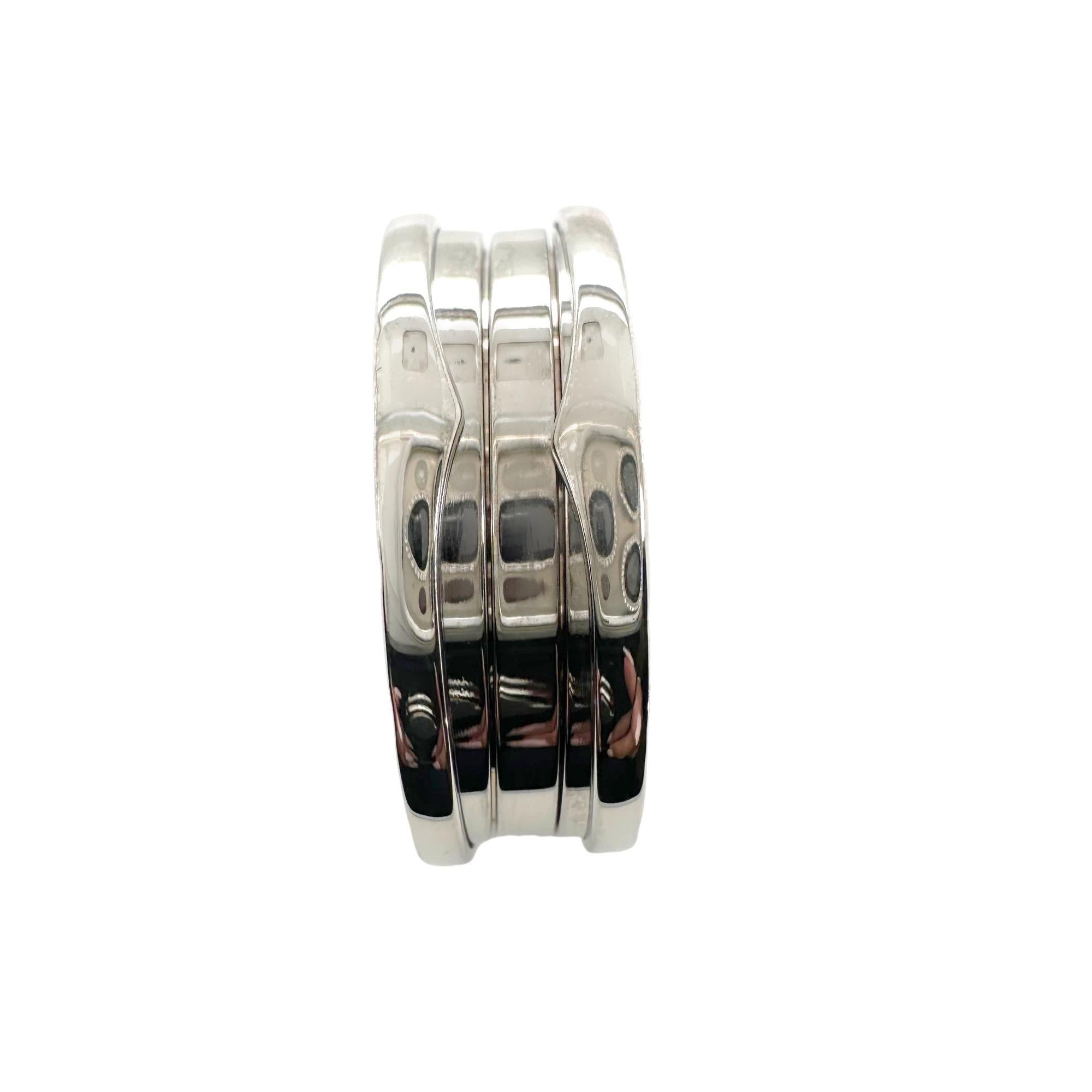 Bvlgari B.Zero1, alliance à trois anneaux en or blanc 18 carats, reçue d'origine en vente 14