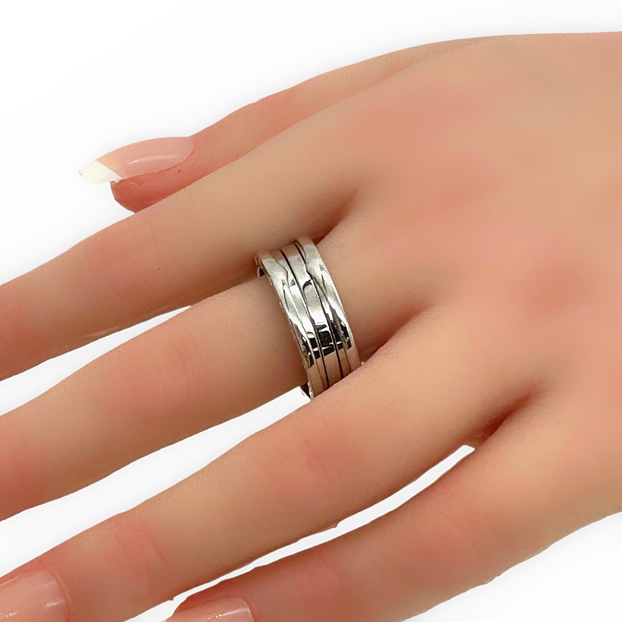 Bvlgari B.Zero1, alliance à trois anneaux en or blanc 18 carats, reçue d'origine en vente 1