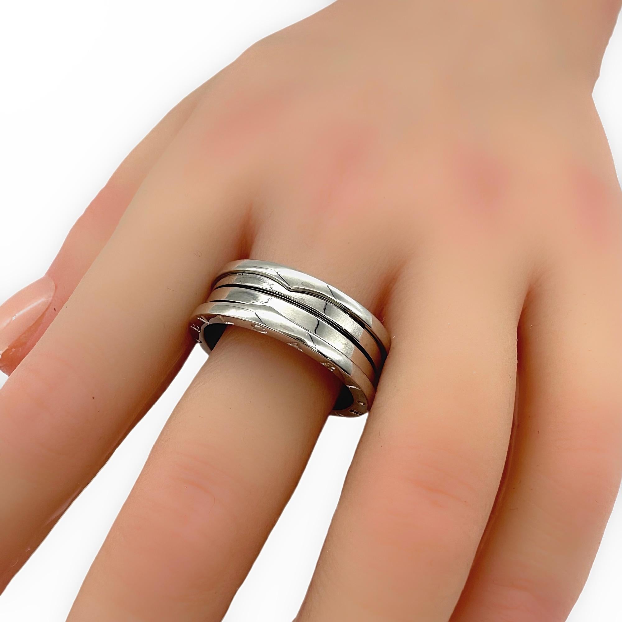 Bvlgari B.Zero1, alliance à trois anneaux en or blanc 18 carats, reçue d'origine en vente 3