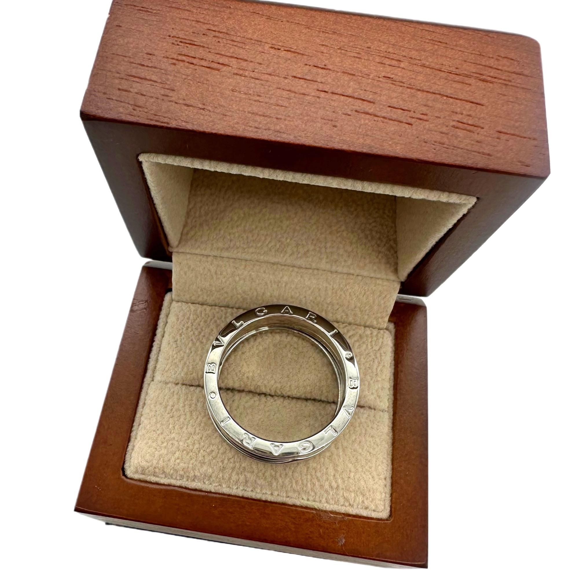 Bvlgari B.Zero1, alliance à trois anneaux en or blanc 18 carats, reçue d'origine en vente 5