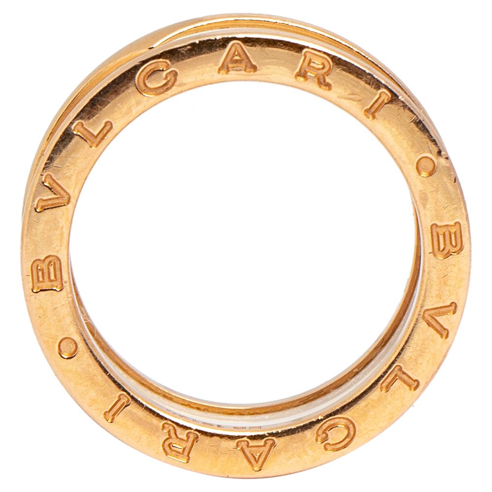 For the woman who has a refined taste in fine jewelry, Bvlgari brings her this immaculately crafted ring that has been made to be praised. The ring has a rather modern style of multiple bands in 18k rose gold and white ceramic. It is a beautiful