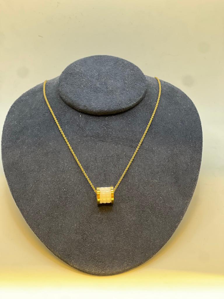 Halskette aus 18 Karat Gelbgold mit weißer Keramik von Bvlgari B.Zero1 2