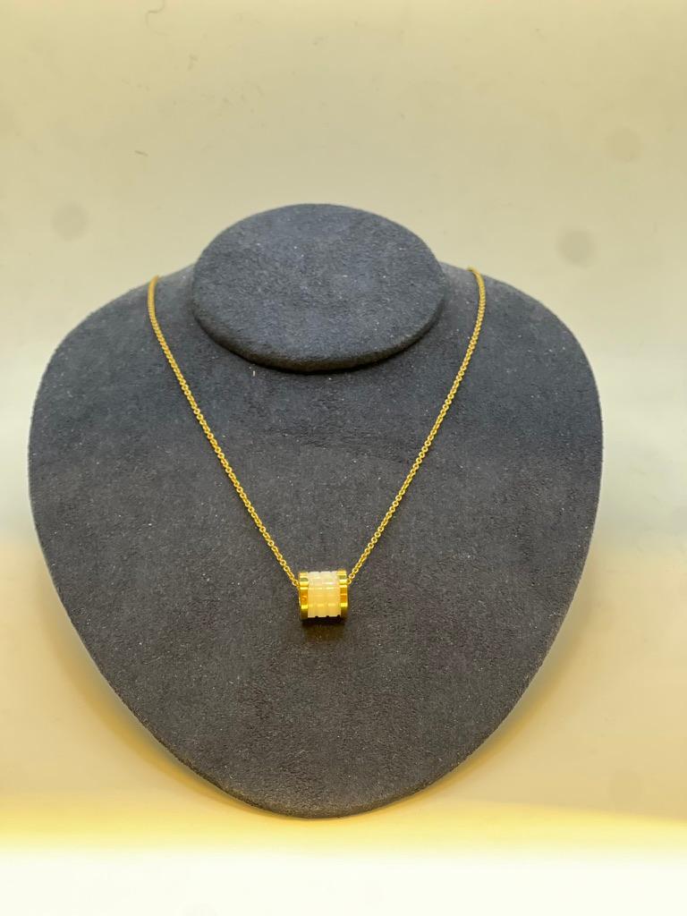 Halskette aus 18 Karat Gelbgold mit weißer Keramik von Bvlgari B.Zero1 3