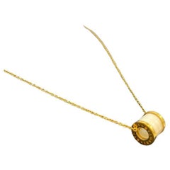 Halskette aus 18 Karat Gelbgold mit weißer Keramik von Bvlgari B.Zero1