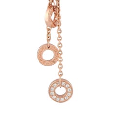 BVLGARI B.zero1 White Ceramic Diamond Tassel Necklace Rose Gold 18K