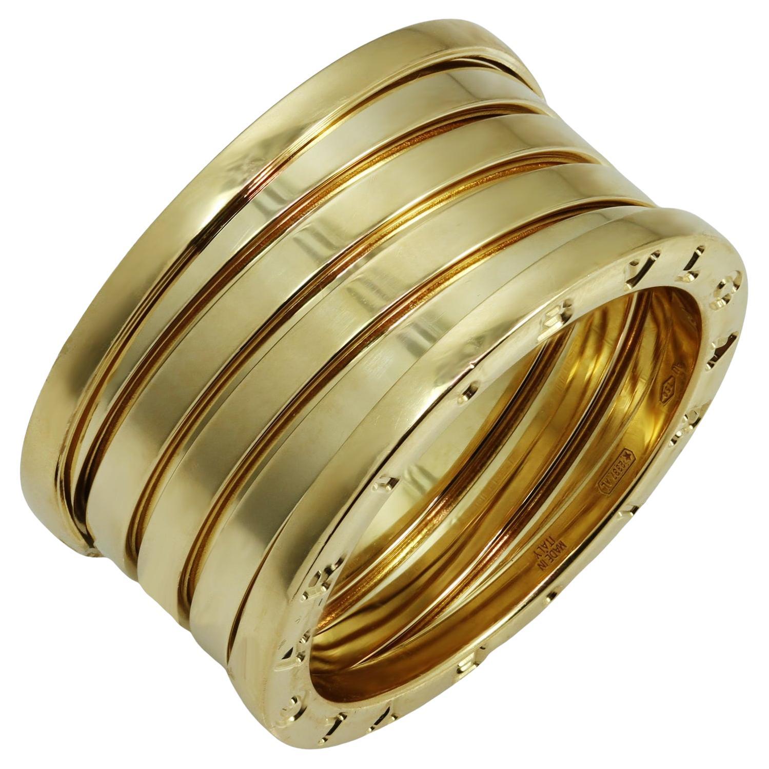 Bvlgari B.Zero1 XXth Anniversary 18k Yellow Gold 5-Row Band Ring For Sale  at 1stDibs