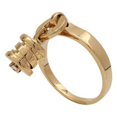 Bvlgari 'B.zero1' Yellow Gold Single Diamond Charm Ring