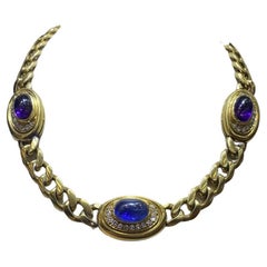 Bvlgari Cabochon Multi Stone Diamond Vintage Necklace