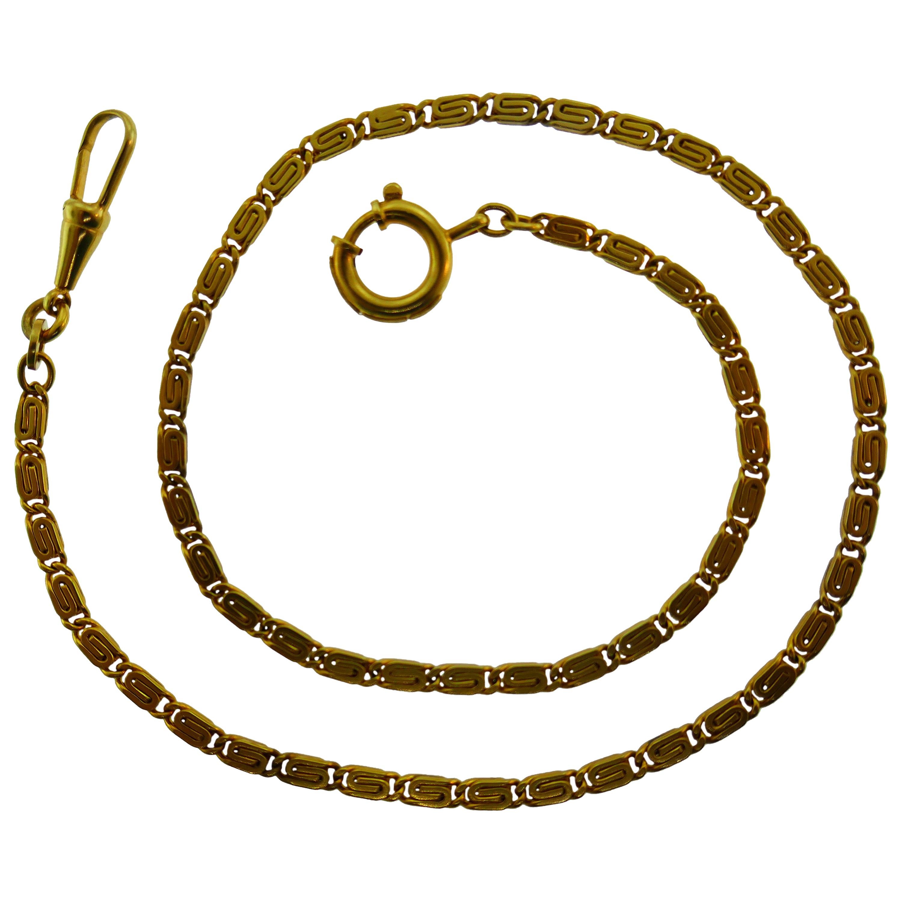 Bvlgari Carlo Weingrill 18k Yellow Gold Byzantine Watch Chain Necklace Vintage