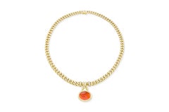 Bvlgari Carnelian Intaglio Chain Necklace