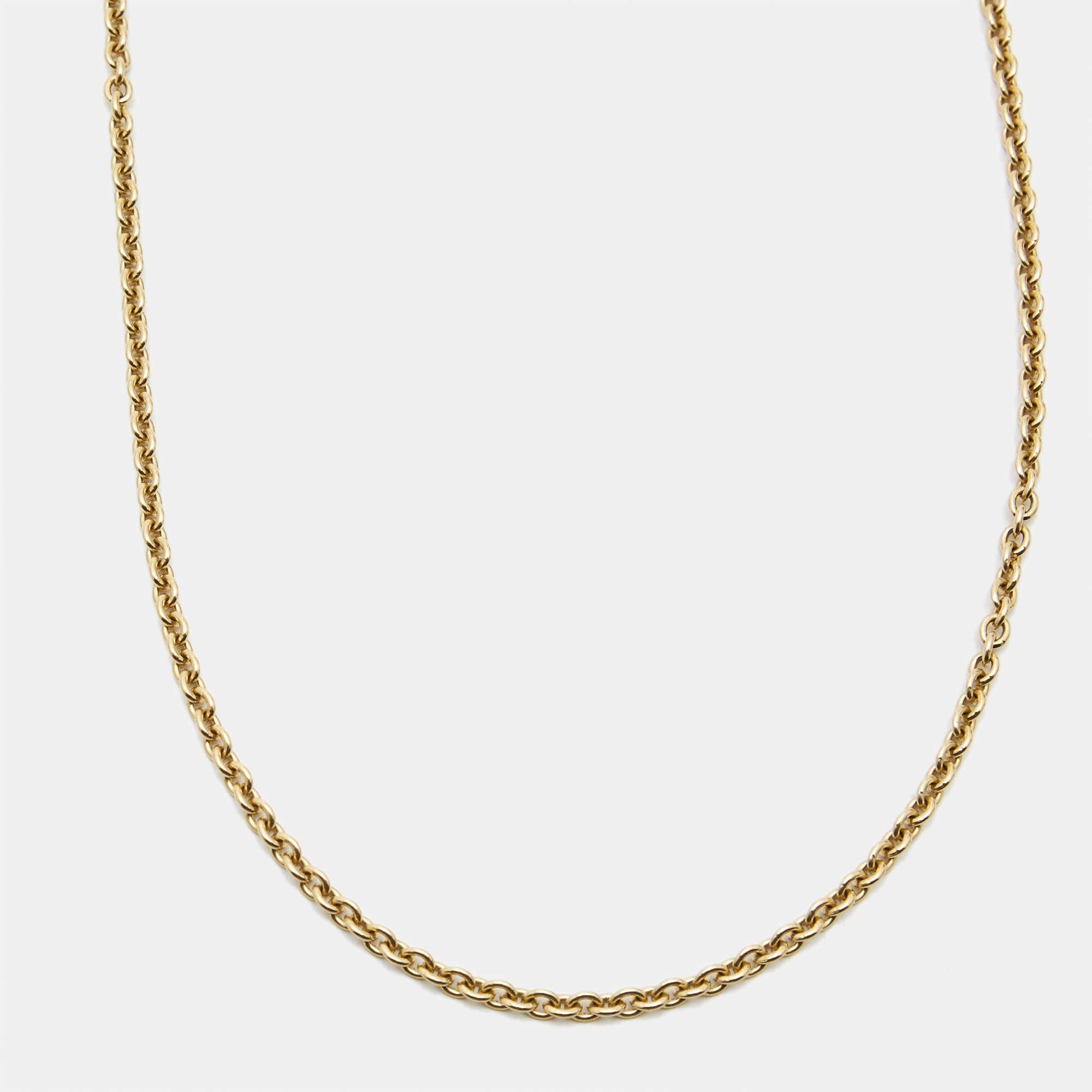Bvlgari Catene 18k Yellow Gold Chain Necklace In Good Condition In Dubai, Al Qouz 2