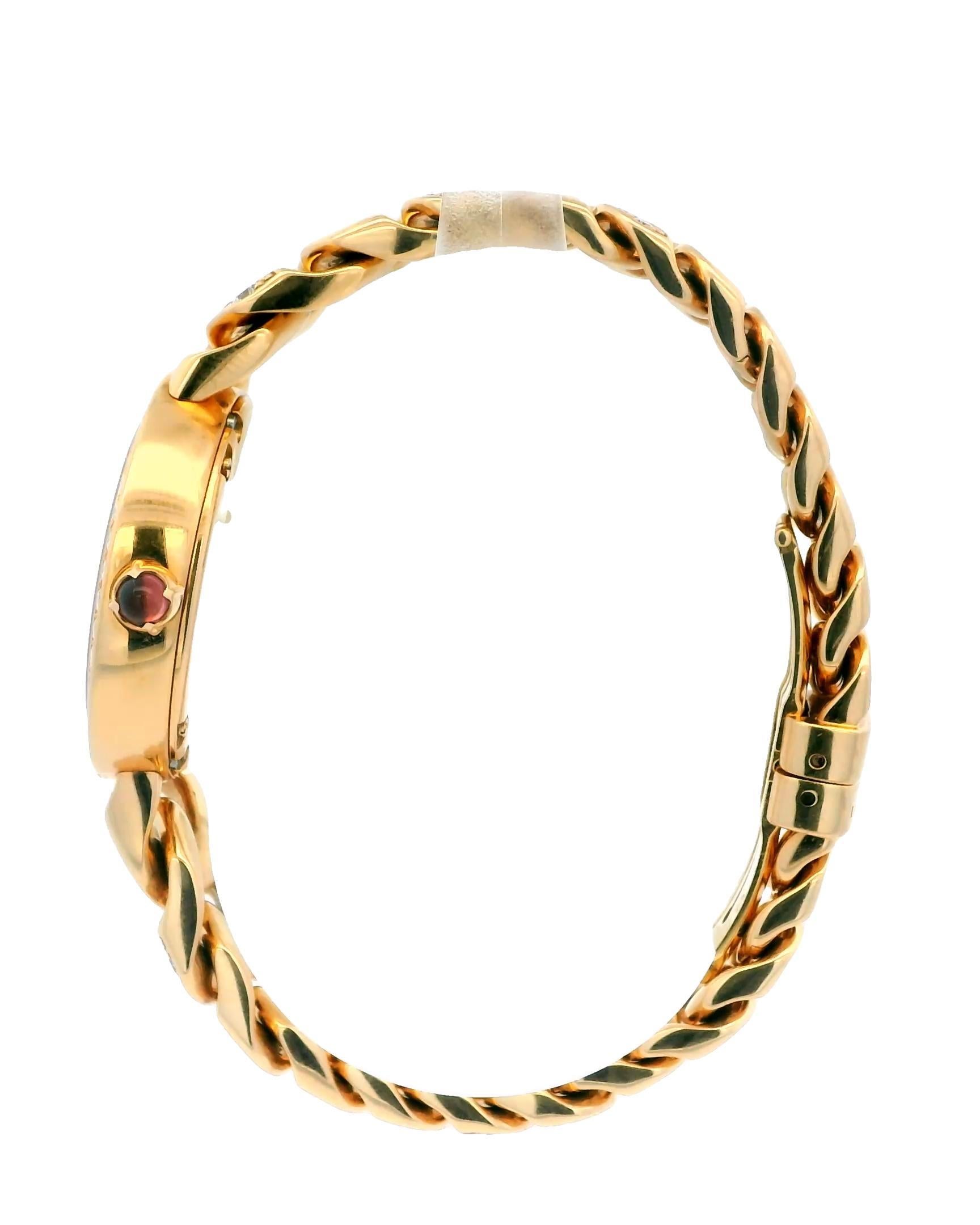 Bvlgari Catene Bracelet avec cadran MOP en diamants et diamants partiels avec papiers en vente 1