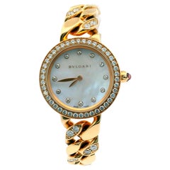 Bvlgari Catene Bracelet avec cadran MOP en diamants et diamants partiels avec papiers
