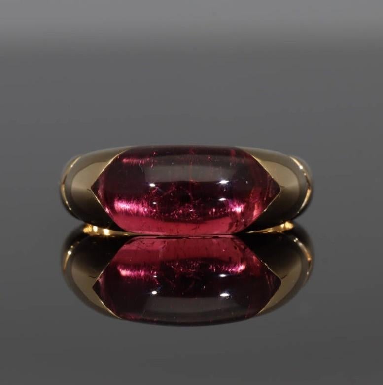 BVLGARI Celtaura Ring aus 18 Karat Gelbgold mit rosa Turmalin und Turmalin, US 6 im Angebot 5