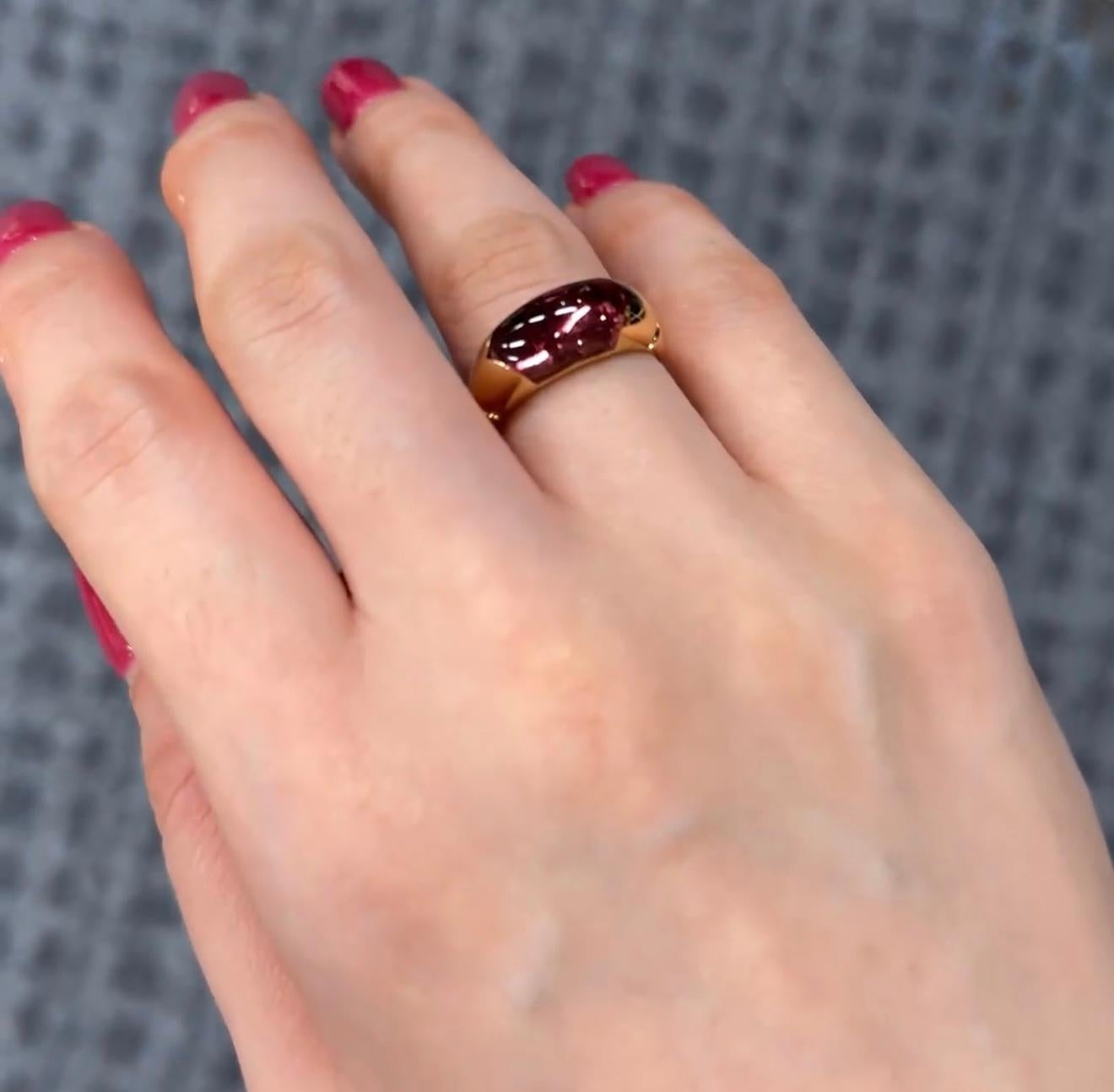BVLGARI Celtaura Ring aus 18 Karat Gelbgold mit rosa Turmalin und Turmalin, US 6 im Angebot 7