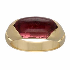 BVLGARI Celtaura Pink Tourmaline 18K Yellow Gold Ring US 6