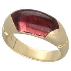 BVLGARI Celtaura Ring aus 18 Karat Gelbgold mit rosa Turmalin und Turmalin, US 6