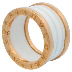 Bvlgari Ceramic & 18K Rose Gold Size 52 Ring