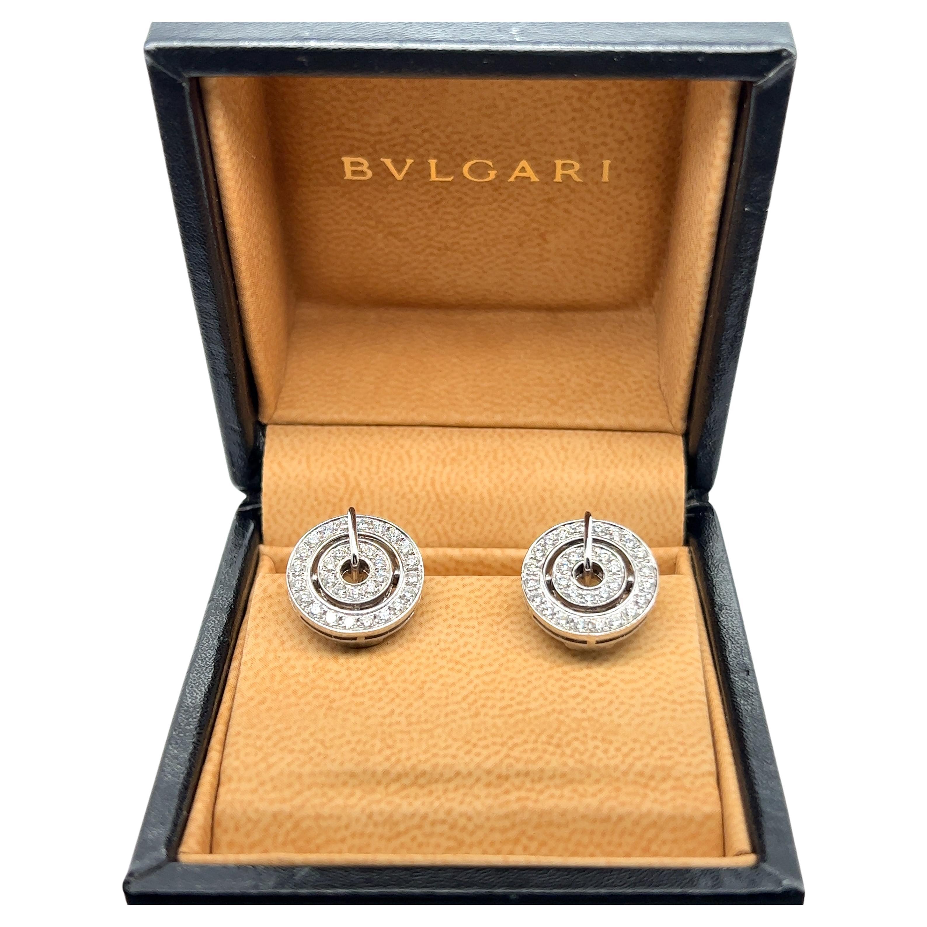  Bvlgari "Cerchi Astrale" Diamond Earrings in 18 Karat White Gold 