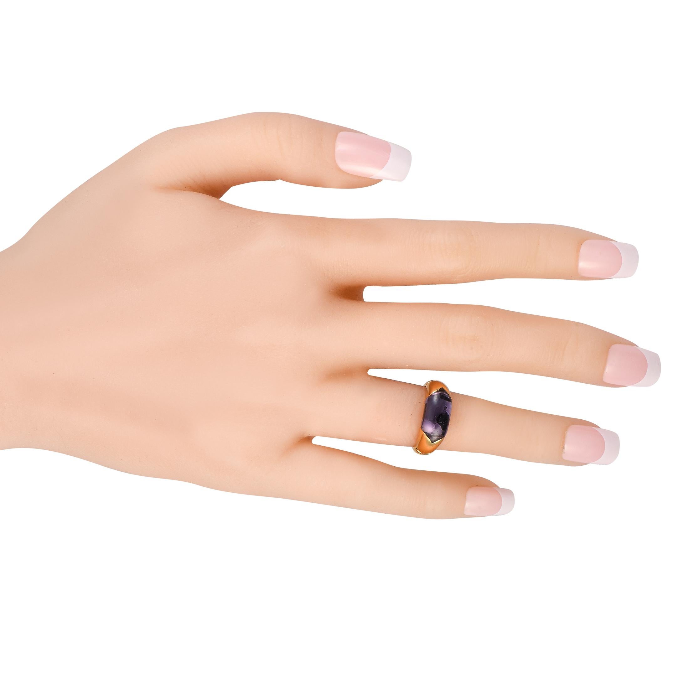 Mixed Cut Bvlgari Certaura 18K Yellow Gold Amethyst Ring