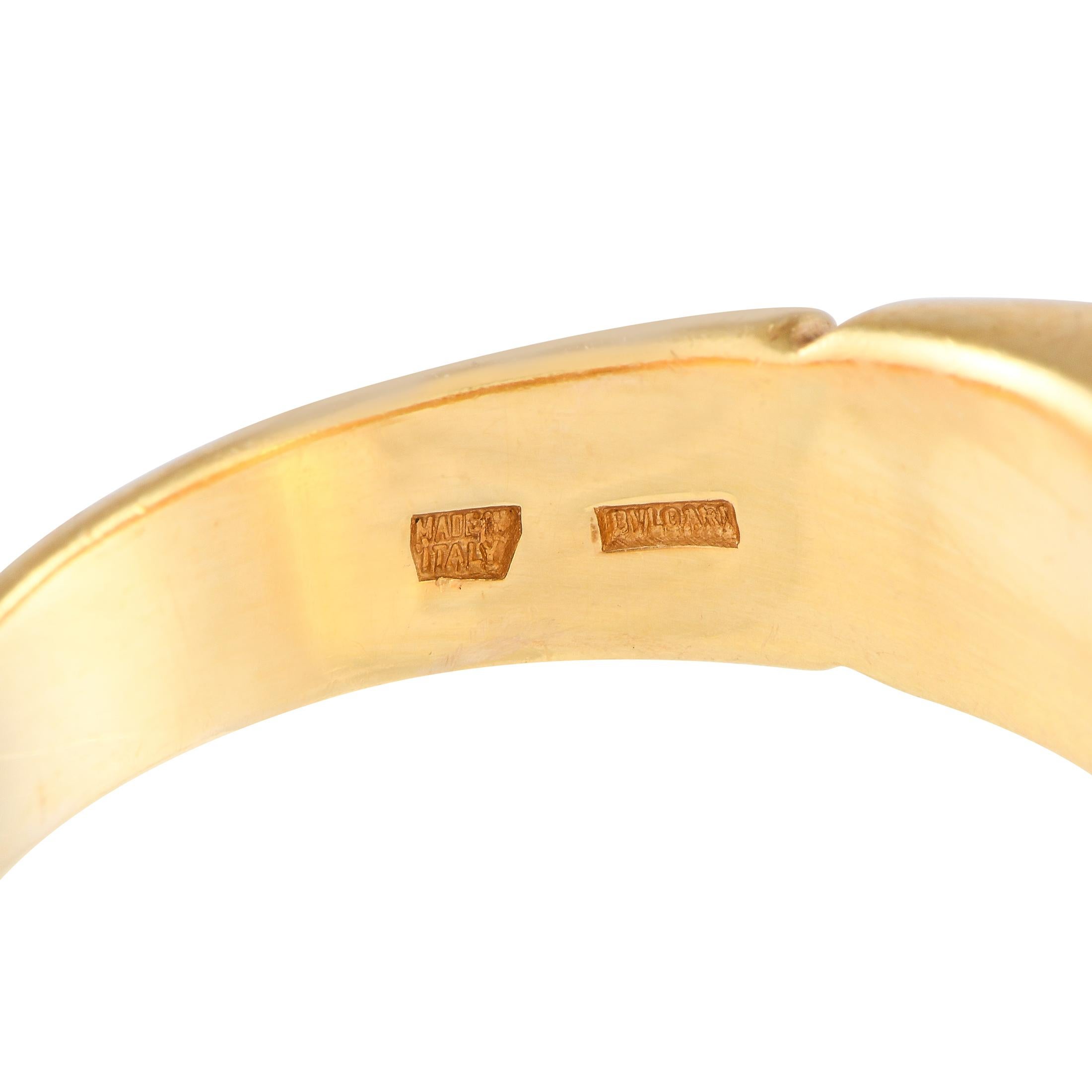 Bvlgari Certaura 18K Yellow Gold Amethyst Ring In Excellent Condition In Southampton, PA