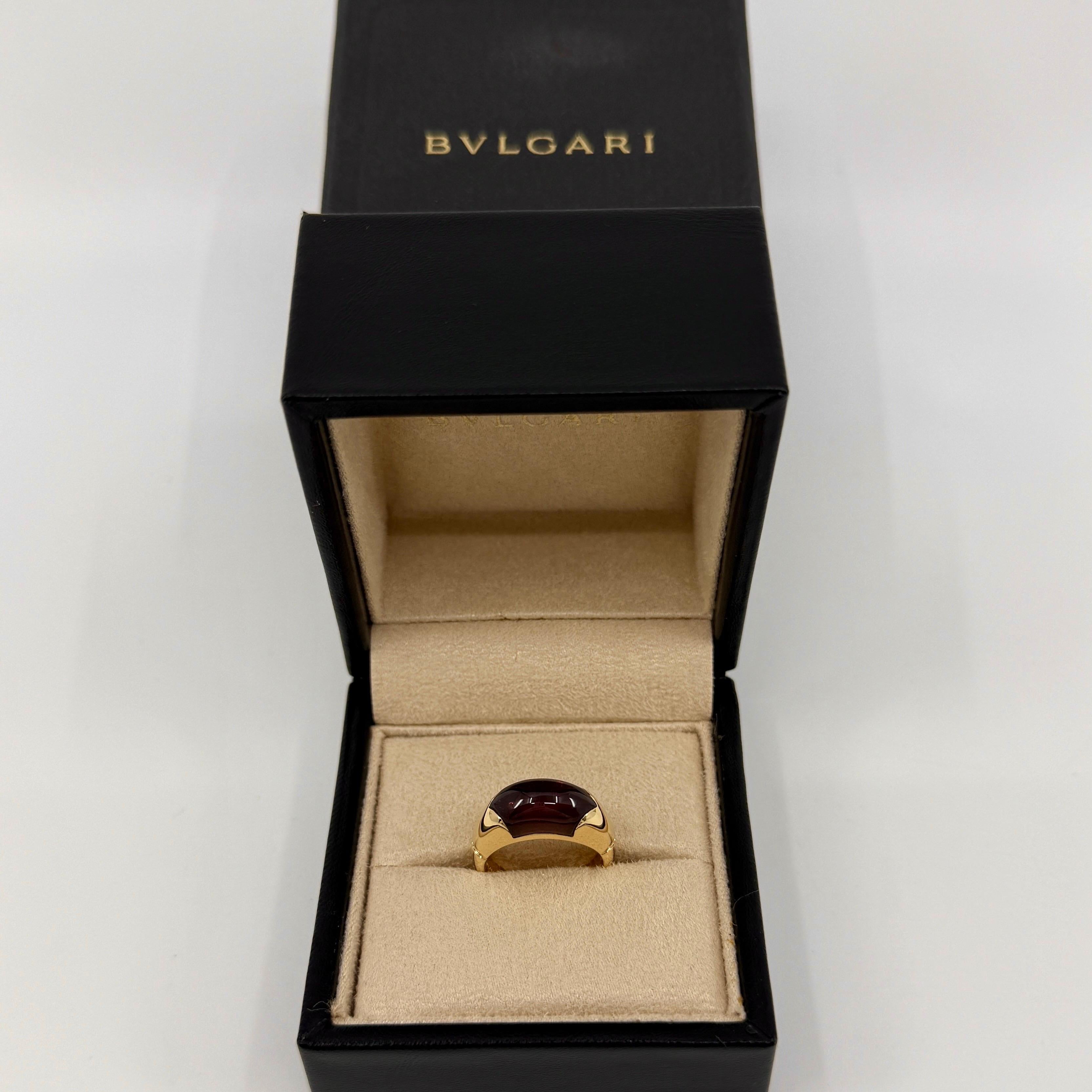 Vintage Bvlgari Pink Purple Rubellite Tourmaline Certica Tronchetto 18k Yellow Gold Ring.

Beautiful domed rubellite pink purple tourmaline set in a fine 18k yellow gold tension set ring. 

Ring size UK L - US5.75 - EU51. Some resizing possible.