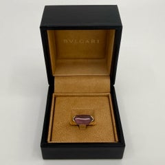 Bvlgari Certica Tronchetto 18k Gelbgold Rubellit Rosa Lila Turmalin Ring